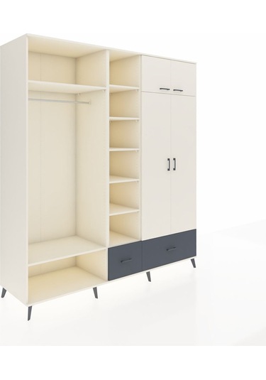 Kronos Dolap 12 Raflı 2 Çekmeceli 2 Askılı 220x59x243 Aytaşı-aytaşı/antrasit Aytası/antrasıt