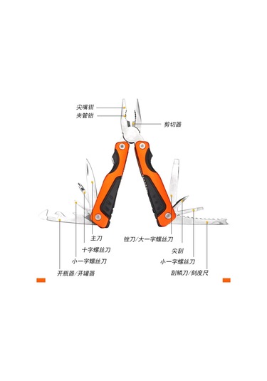 Tools Çok Amaçlı Pense Paslanmaz Çelik Katlanır Bıçak Kamp Açacak & Tirbuşon 001