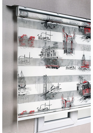 Istanbul Desenli Zebra Stor Güneşlik Perdeler