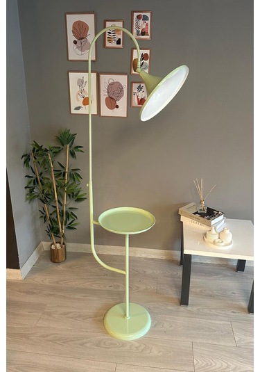 Mint Lambader Hareketli Başlık Sehpalı Modern Dekoratif Metal Oturma Odası Çalışma Odası 6966 Yeşil