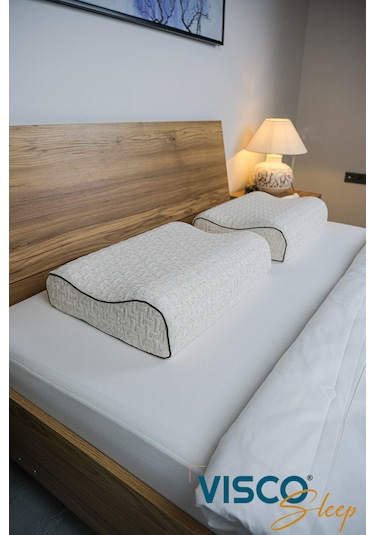 Visco Yastık Ortopedik Yastık Boyun Destekli 60x40x14-12 Cm