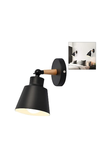 Homyl Modern Duvar Lambası Yatak Odası Koridor Kapalı Siyah Siyah