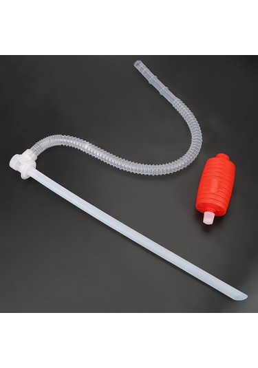 Moveevo Kırmızı Büyük Boy Pvc Sifon Pompa - Hızlı Sıvı Transferi 10 Litre/dakika - Benzin, Yağ, Su Vb. Uygulanabilir