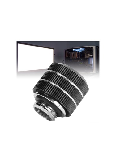 Xindoker Freezemod 12mm Petg/pmma Demir Boru Bağlantısı, Silikon Halka İle 20kg Düşme Engeli, G1/4 Erkek Diş, Bakır Gövde Siyah Hygkn-b12m