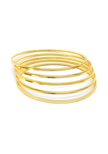 İmitasyon Ajda Bilezik Düz Model Altın Kaplama - 5 Adet Bset-118 Altın