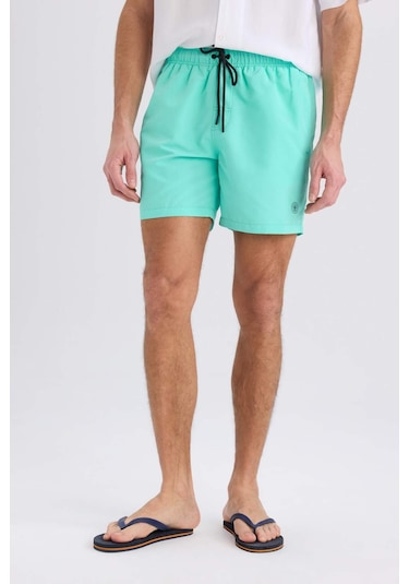 DeFacto File Astarlı Kısa Boy Deniz Şortu N0131AZ25HSGN1101