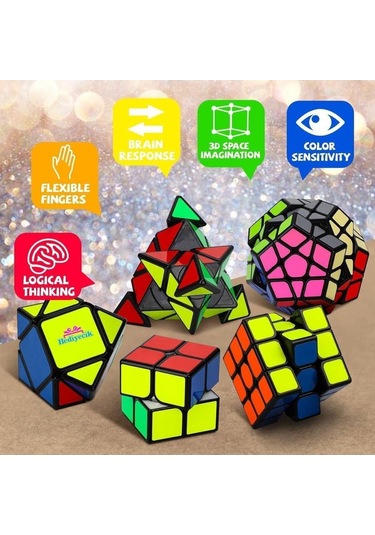 Zeka Küpü Seti 2x2,3x3,pyramid,skewb,megaminx Speed Cube Set 5 Parça
