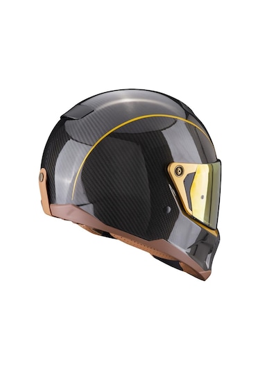 Scorpion Exo Hx1 Carbon Se Retro Motosiklet Kaskı Siyah Altın Siyah - Altın