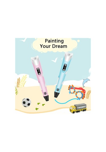 Ximistore9 Çocuklar İçin 3d Baskı Kalemi - Led Ekranlı, Sıcaklık Ayarlı, 3 Adet Pla Filament İle Usb Mavi