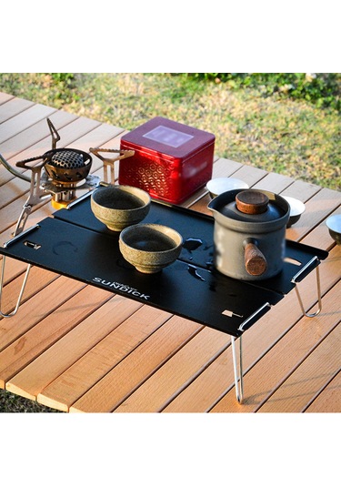 Wezone Alüminyum Çelik Çadır Masası, Taşınabilir Katlanabilir Piknik Masağı, Hafif Kahve Masası, Gri/siyah Seçenekli Gri