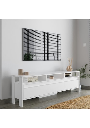 Atlas 3 Kapaklı Tv Ünitesi 160 Cm Beyaz