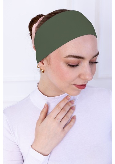 Kaymayan Silikonlu Bandana Bone - Sportif Saç Bandı-haki Haki