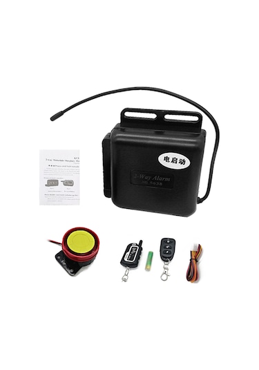 Motosiklet Hırsızlık Önleme Alarm Sistemi 2 Yönlü Kablosuz Uzaktan Motor Çalıştırma Durdurma Kilitleme/kilit Açma Kontrol Cihazı 12v Ayarlanabilir Hassasiyet 125db Korna 2 Uzaktan Kumanda