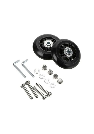 Novahub 2 Parça Bavul Tekerlekleri, Yedek Tekerlekler, 7024mm, Siyah, Kauçuk+metal, Bagaj Bavul İçin Tamir Rulmanları -