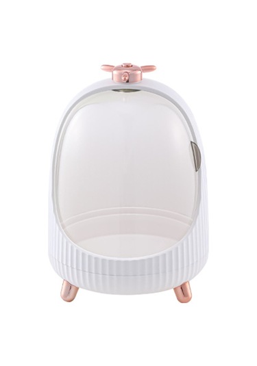 Springsun Led Işıklı Şeffaf Makyaj Organizatörü - Banyo & Yatak Odası İçin Kompakt Saklama Kutusu Beyaz