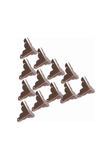 Springsun Klasik Bakır Köşe Koruyucu, Masa Ve Kutuları Koruma Ve Dekorasyon, 12 Adet Paket, Antik Stili Çok Renkli