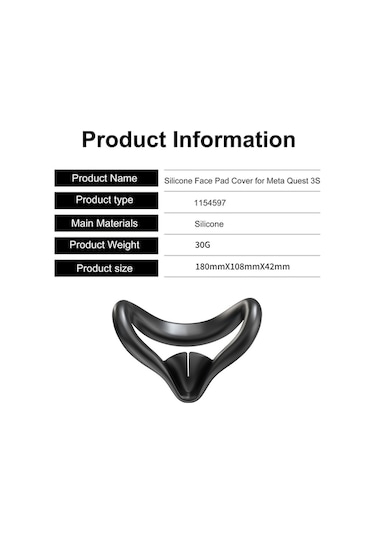 Tongxida Startrc Meta Quest 3s Yüz Maskesi Kapak Lens Koruma Kılıf Silikon