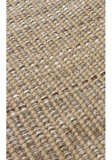 Doha Dh 01 Beıge Jüt Ve Polyester İle Üretilen Çift Taraflı Modern Kilim