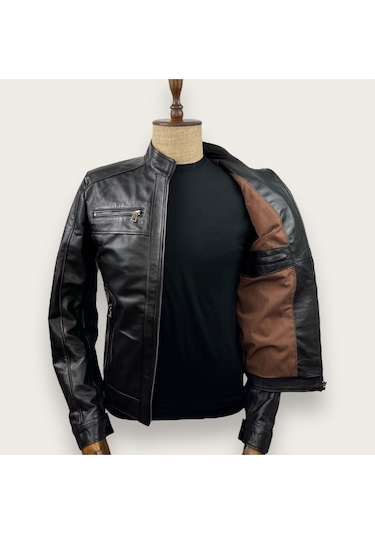 Always Leather Kürklü Usta İşi Özel Dikim Mont 1803340005 Siyah