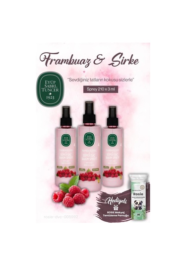 Eyüp Sabri Tuncer 3 X 210 Ml Sirke Frambuaz Sprey Ve Rosıe Makyaj Pamuğu