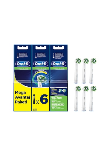 Oral-B Cross Action Şarjlı Diş Fırçası Yedek Başlığı 6'lı