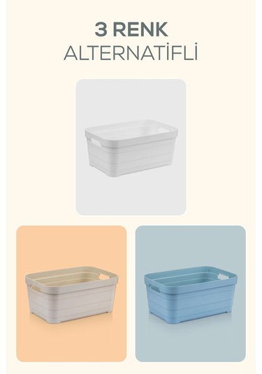 Vienev 6'lı 5 Litre Saklama Kutusu Bej Bej