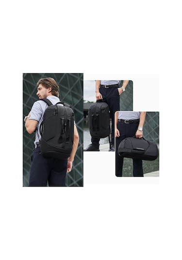 Rztx-8295 Suya Dayanıklı Spor Outdoor Seyahat Laptop Sırt Çantası Siyah