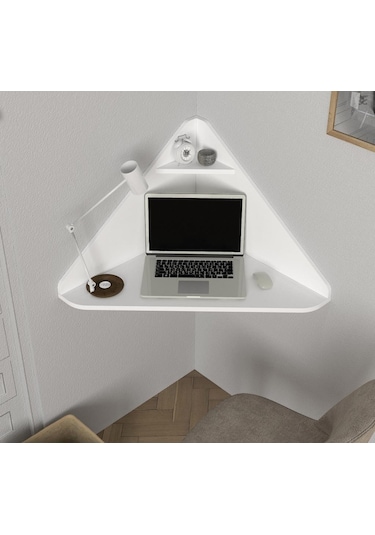 Dekorister Homeoffice Köşe Çalışma Masası Beyaz