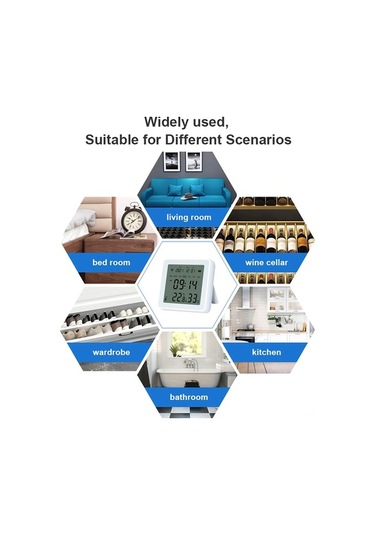 Besthome1 Akıllı Wifi Sıcaklık-nem Sensörü - Tuya Kontrol, Lcd Ekran, Yüksek Hassasiyet, Değiştirilebilir Sensör