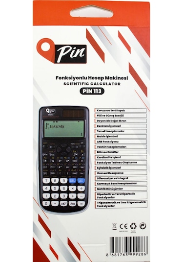Pin 113 Siyah 552 Bilimsel Fonksiyonlu Hesap Makinesi
