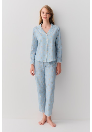 Suwen Julia Maskülen Pijama Takımı Sh26219660b348 Mavili