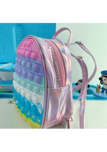 Singree Eğlenceli Pop Fidget Sırt Çantası - Çocuklar İçin Okul Çantası Ve Stres Oyuncağı Pembe