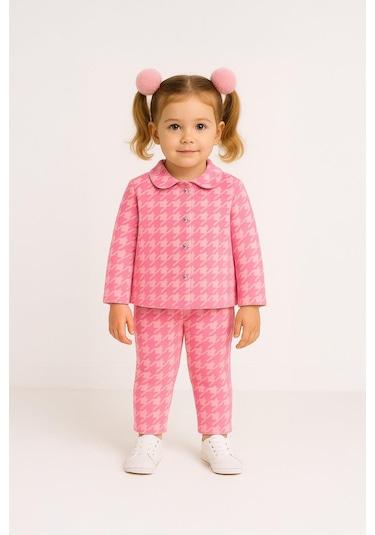 Kız Çocuk Kazayağı Desenli Likralı Alt Üst Takım 3-4 Yaş 8-9 Yaş Pembe Kız Çocuk Kazayağı Desenli Likralı Alt Üst Takım 3-4 Yaş 8-9 Yaş Pembe