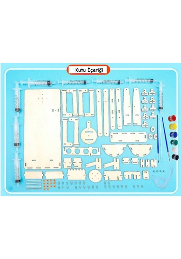ECE Hidrolik Kepçe Ekskavatör Deney Seti 4 Kontrollü Pascal Kanunu Tornavida Ve Boya Seti İle Demonte