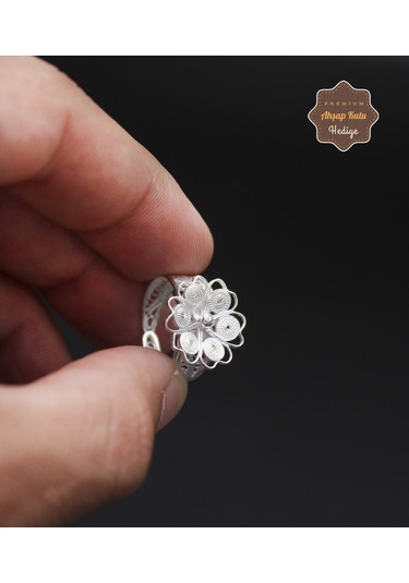 Papatya Model El İşçiliği 925 Ayar Gümüş Telkari Kadın Yüzük 201024677 Gümüş