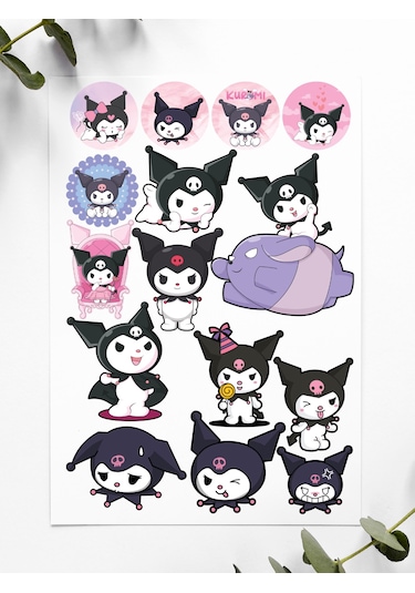 Sanrio Kuromi Anime Tasarım Stickers Çıkartma Pytkstk175
