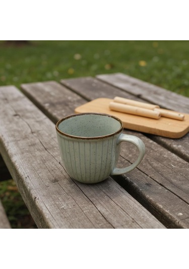 Vintage Seramik Kahve Kupası Gri