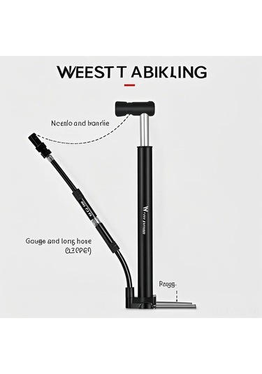 Yunboo Alüminyum Bisiklet Hava Pompası 120psı Manometreli Dikey Tip Outdoor Emerjans Tamir Aleti