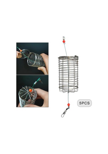 Homyl 5x Katı Balıkçılık Besleyici Kafes Sepet Konteyner S