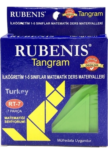 7 Parça Plastik Tangram Çok Renkli