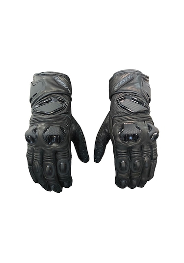 Motosiklet Eldiveni Racing Full Koruma Leather Motorcu Eldiven Siyah