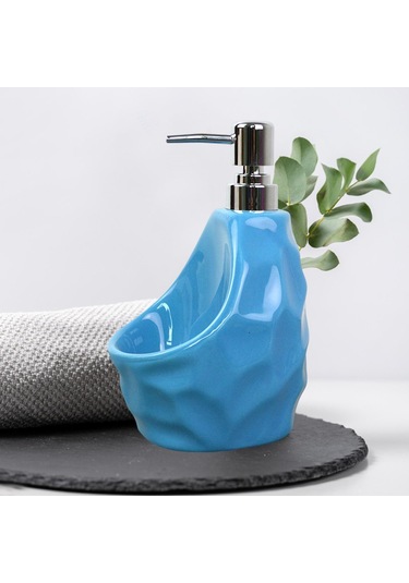 Suntek Losyon Mavi Saklama Bölmeli Sabunluk Boş Seramik