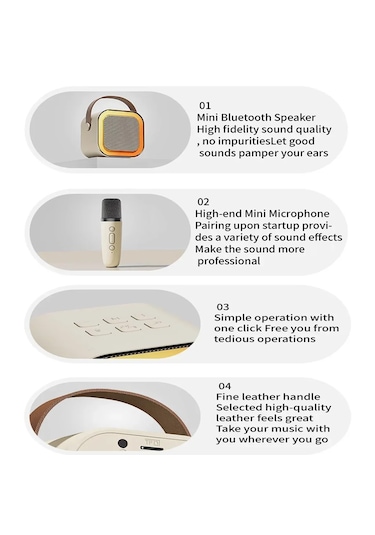 Mini Kablosuz Bluetooth Karaoke Hoparlör Kareoke Makinesi Mavi