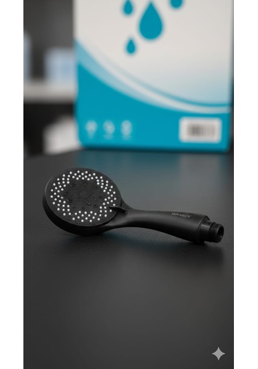 Siyah Zümrüt Renklerinin Birleşimi İle Muhteşem Bir Tasarım 3 Fonksiyonlu El Duşu Siyah