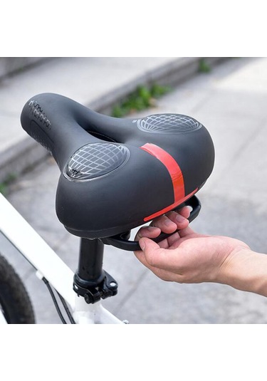 Suntek Bisiklet Sele Koltuk Yastıklı Bisiklet Eyer Dağ Yol Kırmızı - Siyah