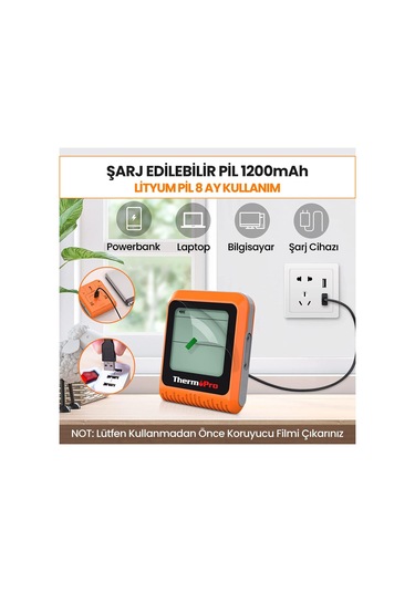 ThermoPro TP920 Cep Telefonu Kontrollü, Bluetooth ve Çift Problu Profesyonel Gıda Pişirme Termometre