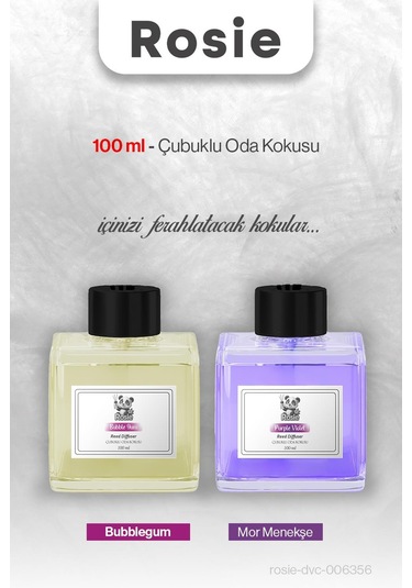 Bubblegum Ve Mor Menekşe Rosıe Çubuklu Oda Kokusu 100 Ml Fresh