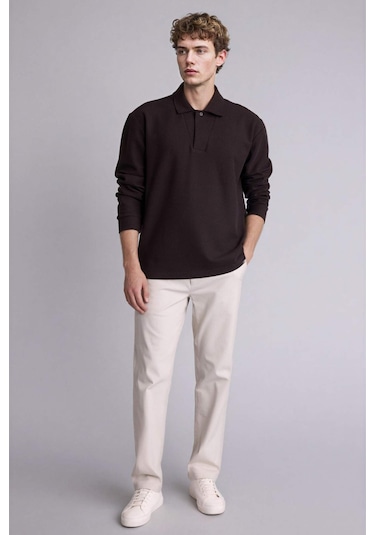 Defacto Regular Fıt Polo Yaka Pike Sweatshirt H3316ax26spbn337 Kahve-bn337 Defacto Regular Fıt Polo Yaka Pike Sweatshirt H3316ax26spbn337 Kahve-bn337