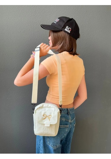 Kız Çocukları İçin Fiyonklu Cross-body Omuz Çantası 405368470 Beyaz