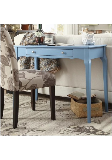 Wooding 100 Cm Masif Mavi Lake Bonamy Çalışma Masası Mavi